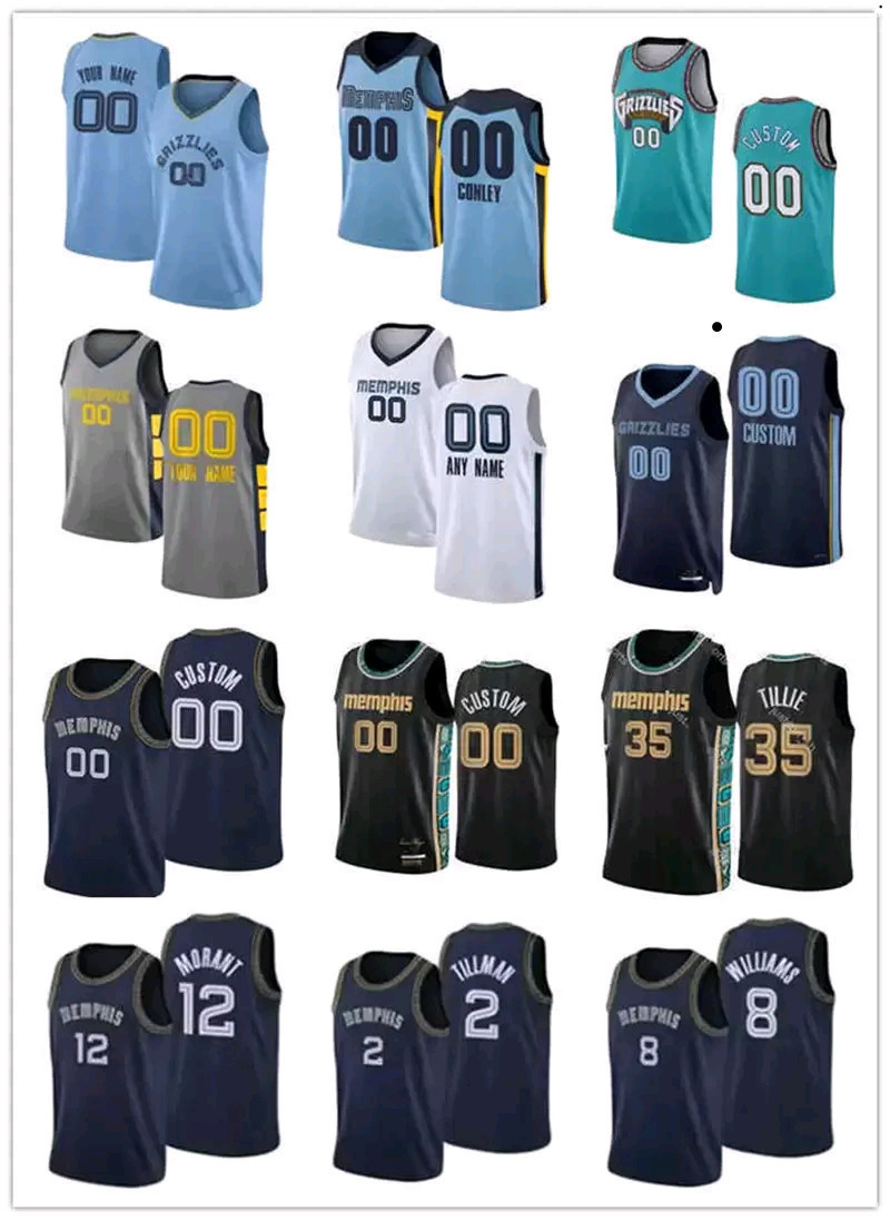 

75th Custom Mens Womens Memphis''Grizzlies''24 Dillon Brooks Ja 12 Morant 1 Kyle Anderson 13 Jaren Jackson Jr. Basketball Jerseys, Color
