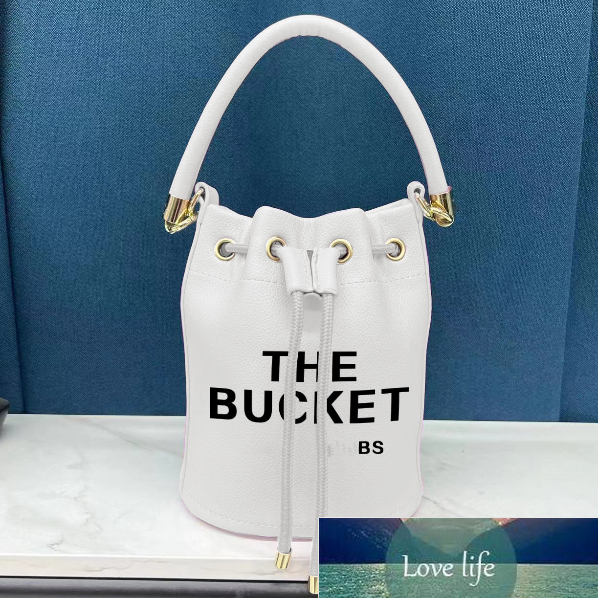 

The Bucket Bags crossbody tote bag Woman handbag PU Leather Small Shoulder Purse Fashion Pochette String Top Quality, As pic