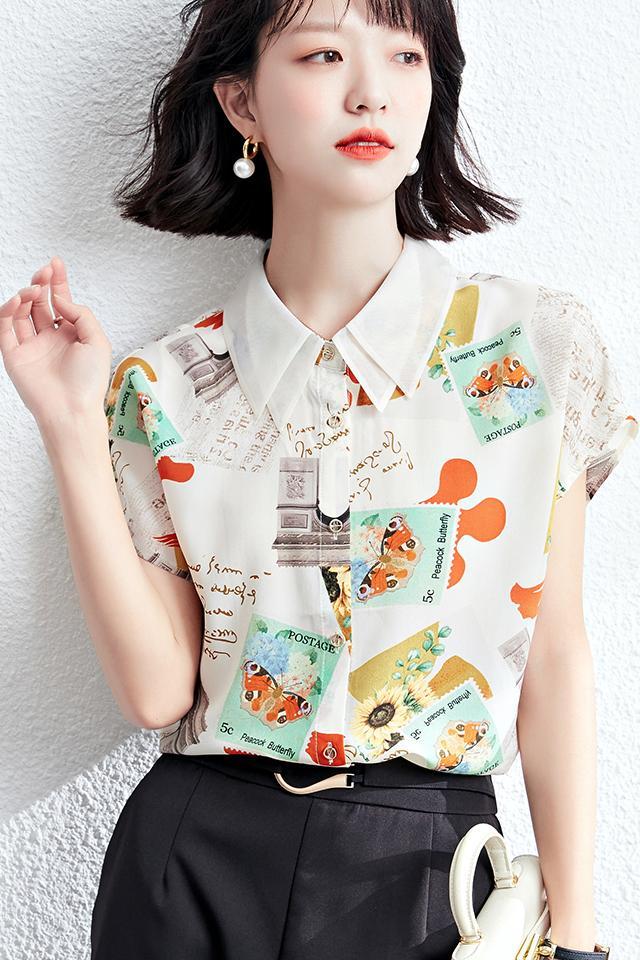 

Women' Blouses & Shirts Long Sleeve Loose Casual Tops Blusas Mujer Fashion Oversize Women 2022 Spring Chiffon BlouseWomen, Print color