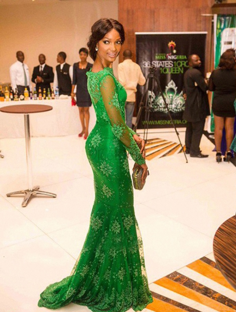 Robe de soirée complète en dentelle pour femmes, nouveau Style, Sexy, Perspective, manches longues, robe de demoiselle d'honneur, 2022