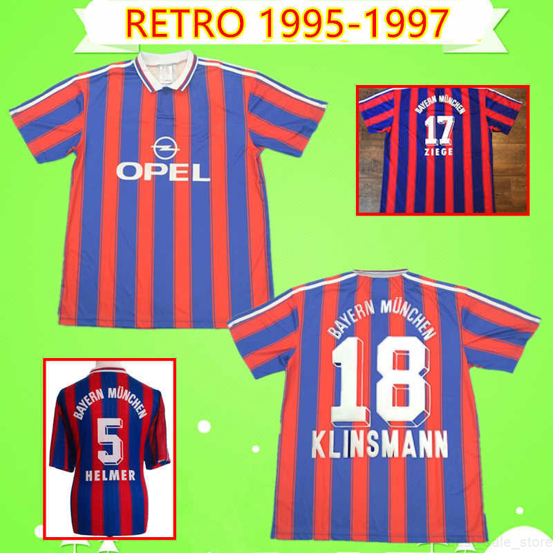 1995 1997 Retro Soccer Jerseys home red and blue classic vintage 95 97 football shirts Matthaus Scholl KLINSMANN BASLER RIZZITELLI MUNCH