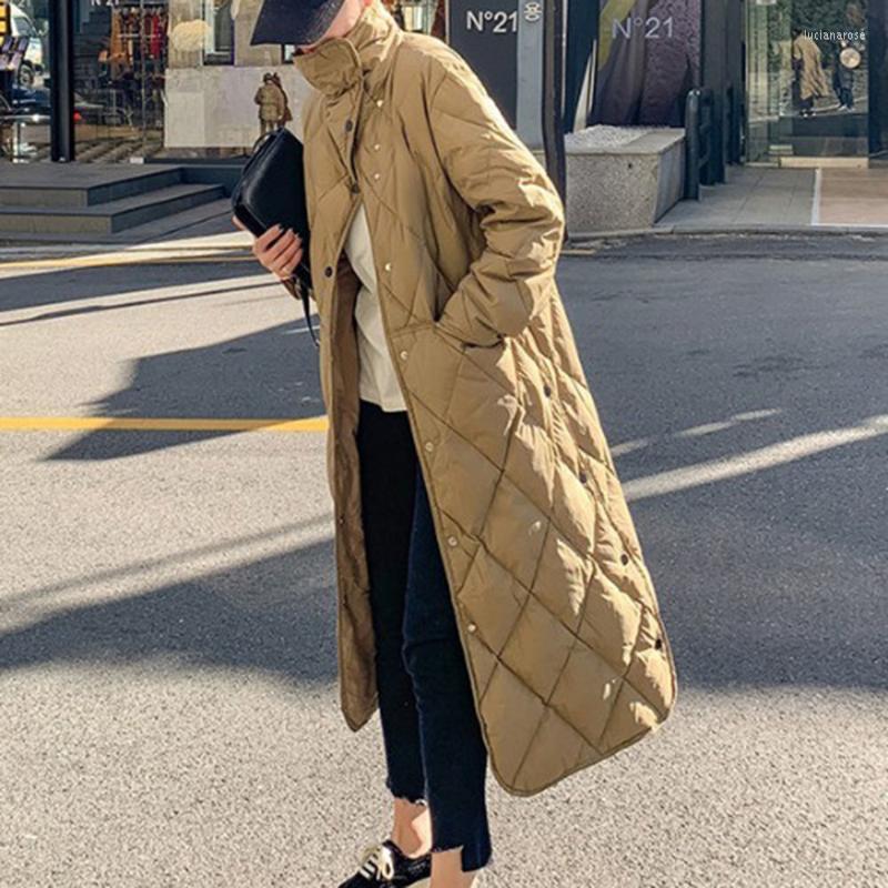 

Women's Down & Parkas Quilted Coat Long Winter Cotton Padded Jacket Ladies Fashion Batting Loose Print Single-Breasted High Neck Luci22, Khaki