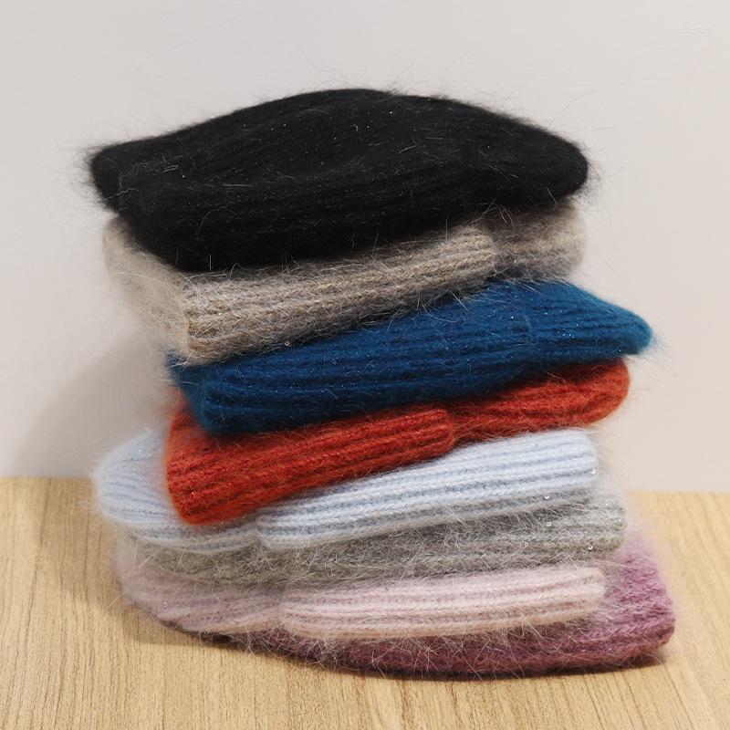 

Beanies Woman's Winter Hat Sequin Fashion Shinny Autumn Cashmere Warm Angola Fur Skullies Caps Beanie 2022 HeadBeaniesBeanies