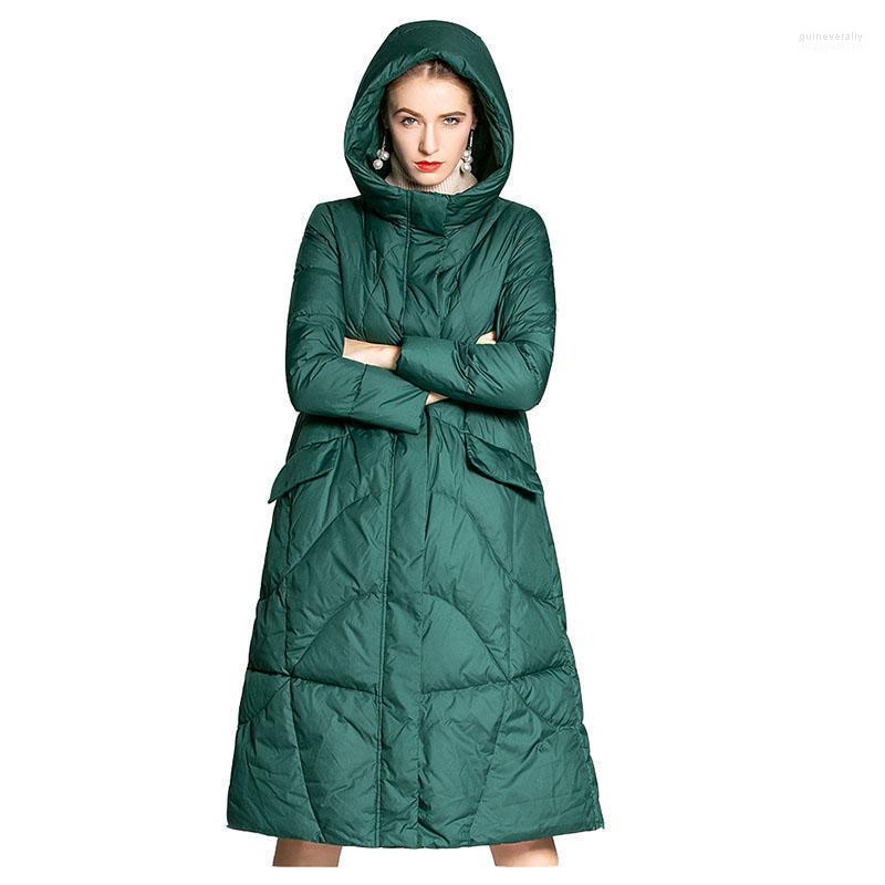 

Women' Down & Parkas 2022 Fashion Women Jacket Winter Warm 90% White Duck High-Quality Thick Hooded Coat NBH243 Guin22, Green