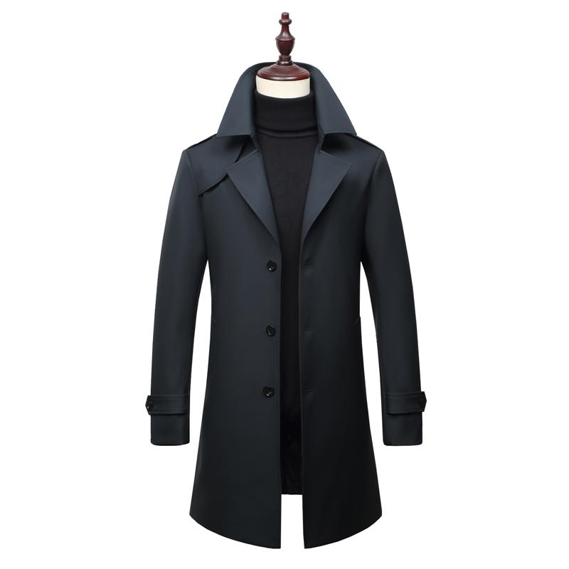 

Men's Trench Coats Men's Coat High-quality Long Lapel Windbreakers Brand ClothingMen's, Khaki