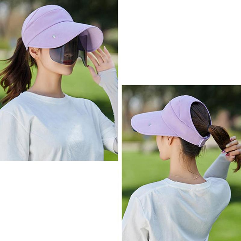 

Wide Brim Hats Women Retractable Visor Female Summer Sun Empty Top Driving Outdoor Sport Cap Anti-UV Beach Hat Fishing CapsWide, Grey