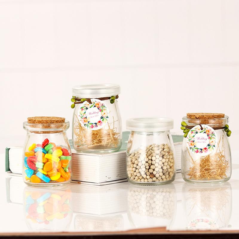 

Storage Bottles & Jars Classic Small Glass Jar With Lid Mini Honey Cork For Wddings And Parties Pharmacists DIY Crafts Sweets Pudding Yogurt