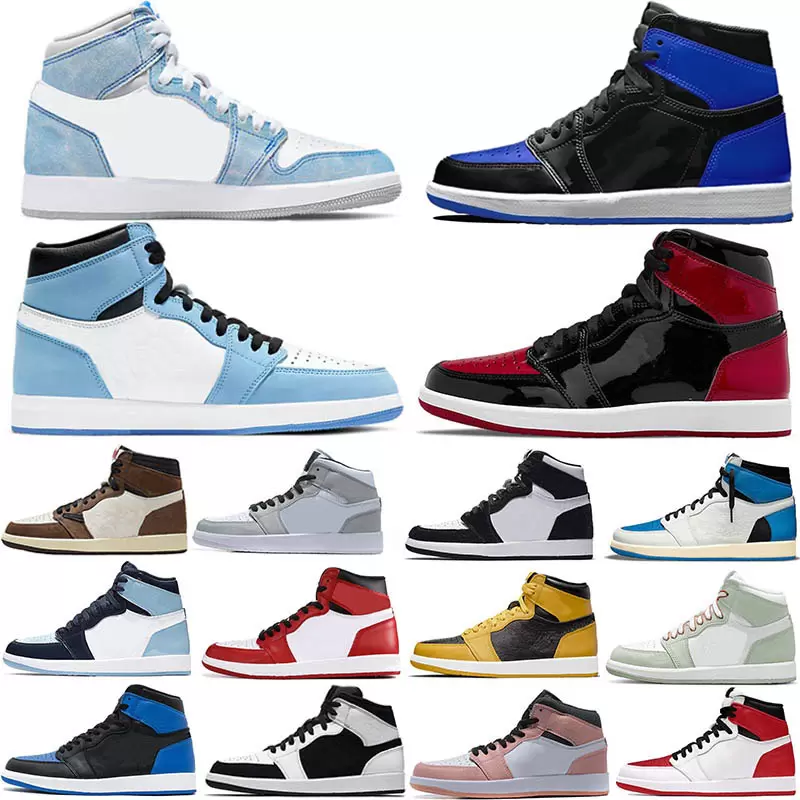 

2022 Basketball shoes University Blue 1 high OG 1S Grey Fog Black White Shadow College Dark Forbidden UNC Gray Chicago Men's and Women's Spots Shoe with box, 30