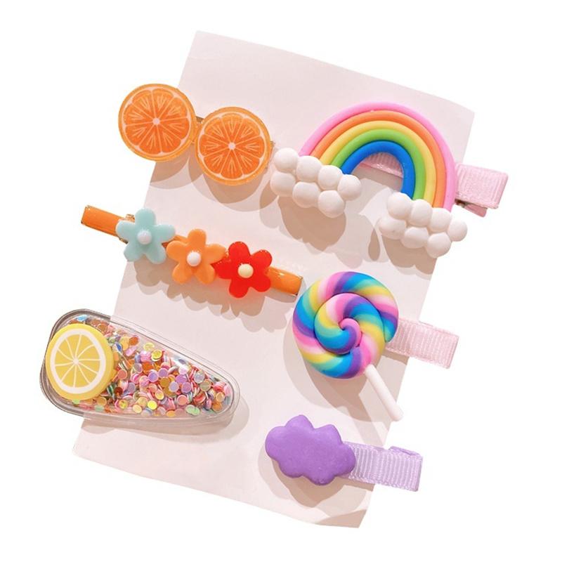 

Hair Accessories Cute Clips For Girls Candy Rainbow Hairpin Barrettes Ice Crean Flower Fruit ClipsHair, Hair clips