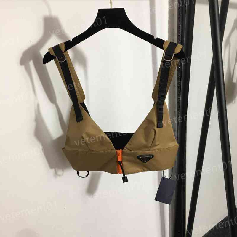 

Womens Designer Tanks Khaki Alphabet Triangle Logo Tube Tops Black Sling High Quality Luxury Yoga Tank For Women Clothing