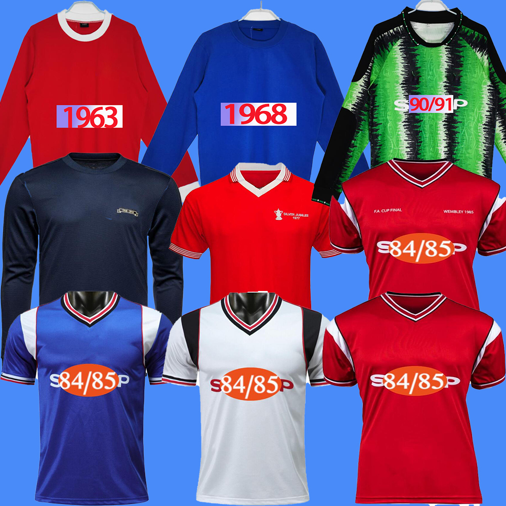 

1968 1963 1977 1990 Gordon Manchester ROBSON retro soccer jerseys 1975 1984 85 86 87 1988 Coppell Classic Vintage Bobby Charlton George BESTS CHARLTON football shirt, 1990/91