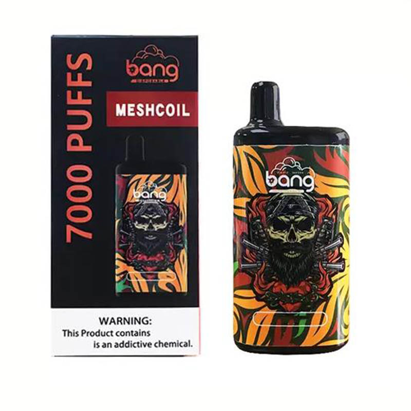 

original Bang 7000 puffs mesh coil Disposable Vape Pod E cigarette devices rechargeable Battery 650mAh 10ml Prefilled Cartridge Box Kit vs infinity elfbar 3500