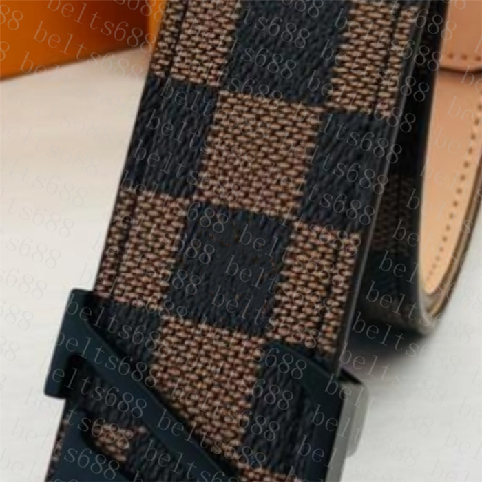 

2022 Fashion luxury plaid old flower striped leather belt designer men's and women's high-quality belt 3.8CM box, Belts+box