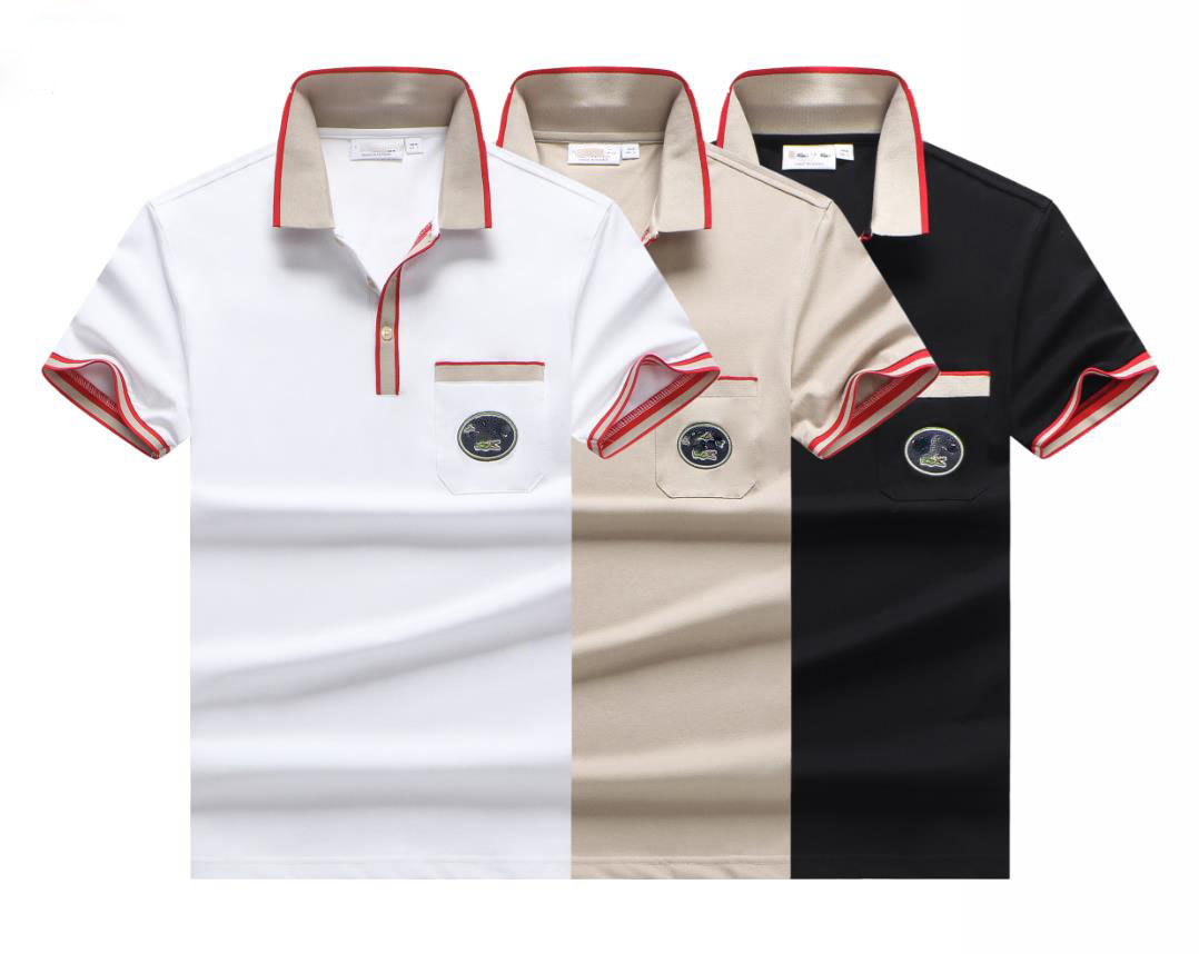 

Designer Striped Shirt Snake Polo Shirt Men's Street Fashion T-shirt, White