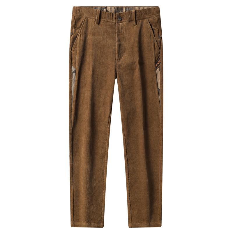 

Men's Pants 2022 Corduroy Casual Business Fashion Solid Straight Regular Fit Trousers Male Black Kakhi Gray Men Clothing, 1738 black