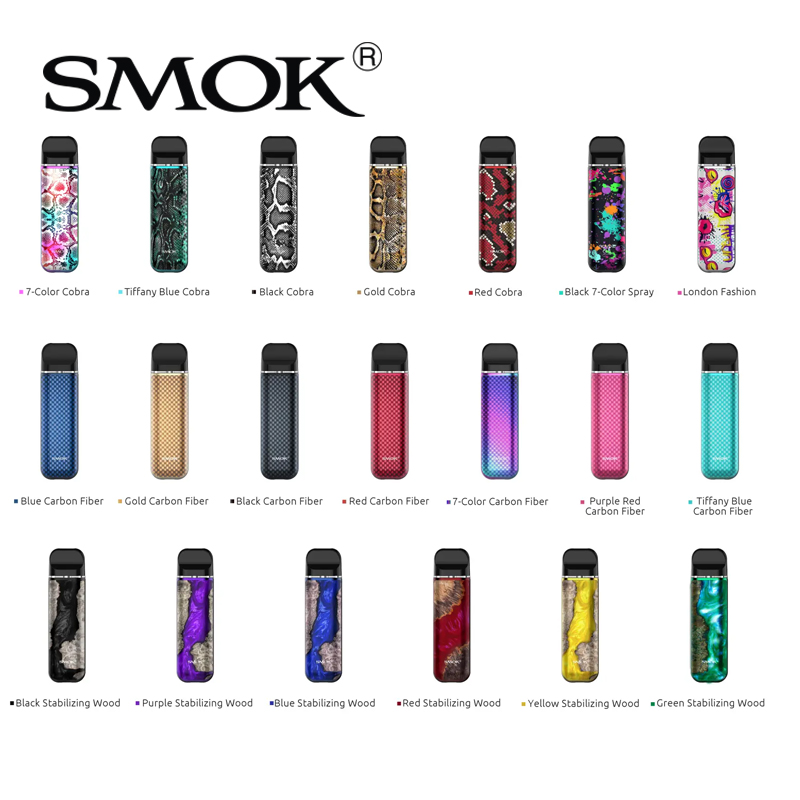 

Smok Novo 2 Pod Kit 25W Vape Device Built-in 800mAh Battery 2ml Cartridge with 1.0ohm Meshed Coil 100% Authentic, Mixed - tell us