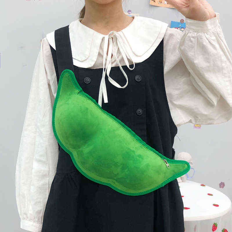 

Fanny Packs Hip Hop Waist Bags Funny Edamame Fanny Pack Purse Fashion Green Crossbody Chest Bags Cute Girl Waist Pack Casual Female Bag 220613