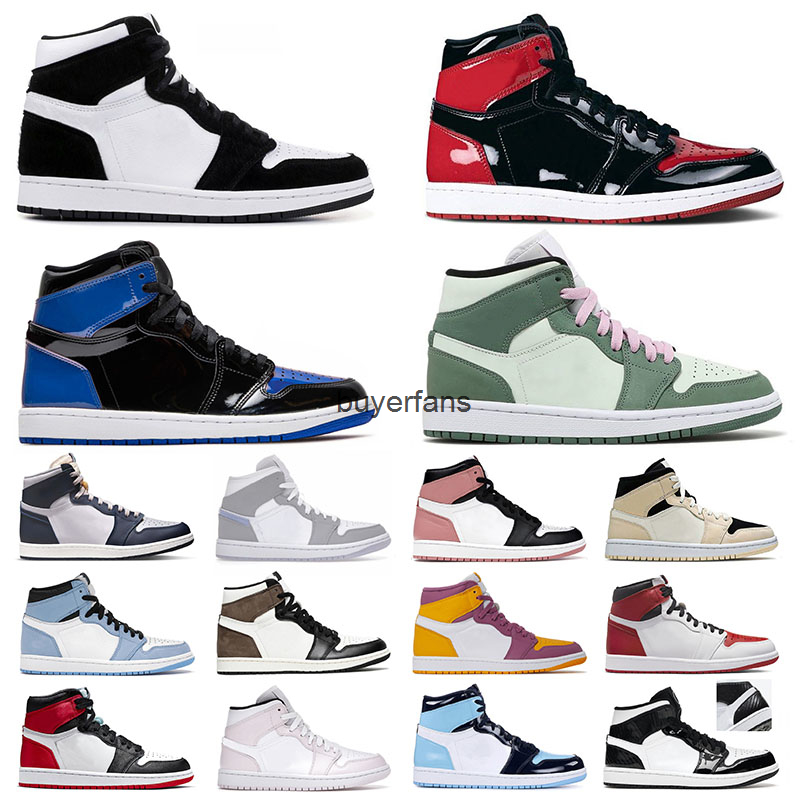 

Jumpman 1 1s Mens Womens Basketball Shoes Panda High University Blue Mocha Mid Carbon Fiber Dutch Green Sports Sneakers Designer Trainers, B25 36-46 mid barely rose