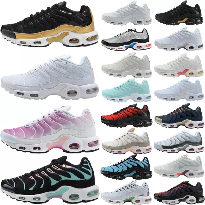 2023 Mercurial Plus TN Chaussures de course Mens TN 1 Black White Orange Men Women Trainers Sports Sneakers EUR 36-46