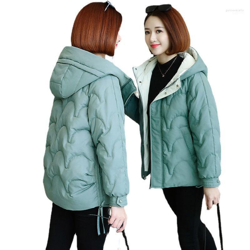 

Women's Down & Parkas Short Winter Jacket Women Parka Coat Warm Thick Cotton Female Loose Hooded Padded Outerwear Guin22, Green