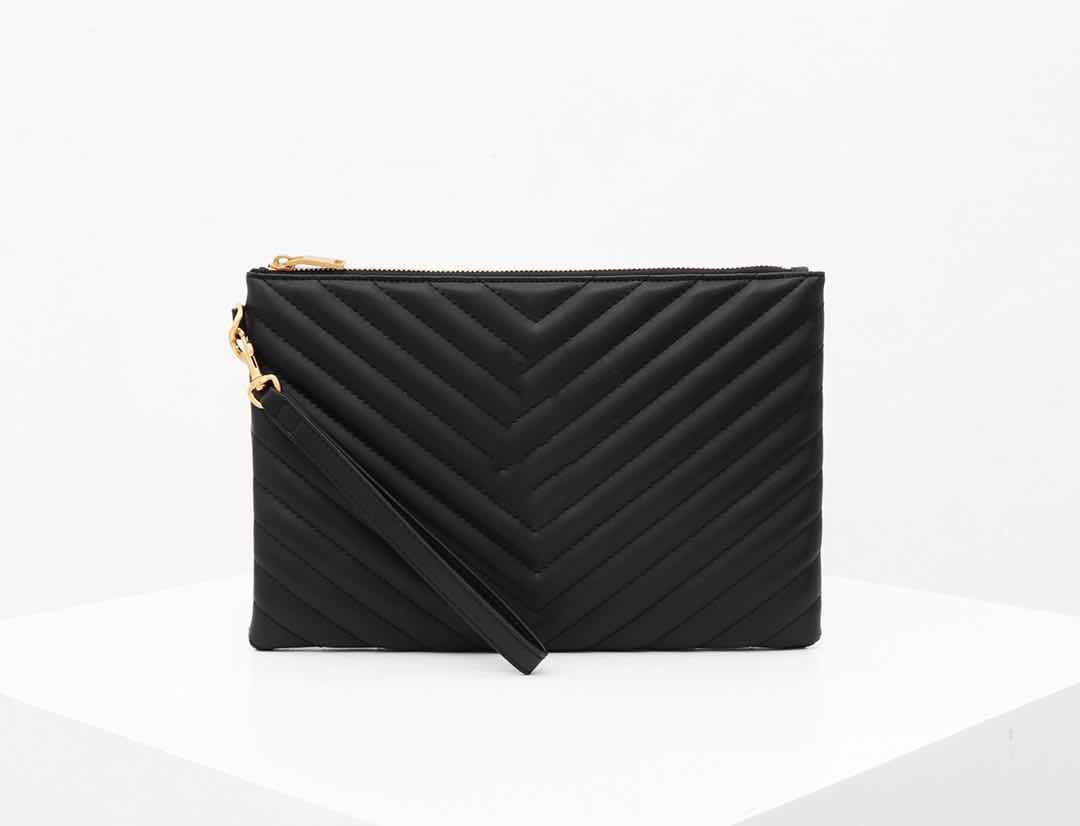 

2022 luxury desinger clutch bag classic brands zipper V grid real leather handbags purses with box fashion must-have for wallet, Matte black