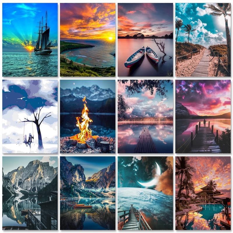 

Paintings SDOYUNO 40x50cm Oil Paint By Numbers Scenery DIY Set Of Acrylic For Painting On Canvas Landscape Home Decor