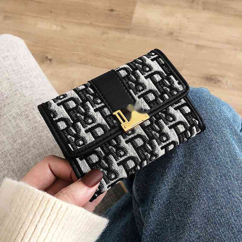 

Factory Direct Sale 2022 New Women's Book Folding Short d Home Printing Zero Wallet Multi Card Designer Bag, Long grey