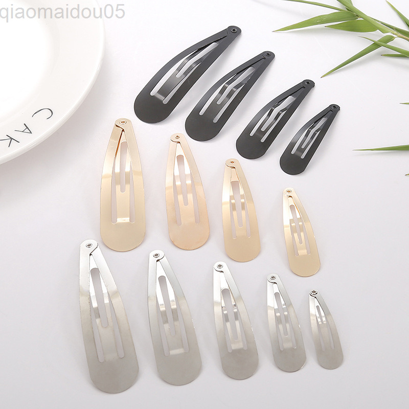 

20Pcs 4Cm/5Cm/6Cm/7Cm/8Cm Silver Gold Black Snap bb Clip Girls Hairpin Hair Clips For Diy Headwear Wholesale Hairgrip L220729, Gold-7cm