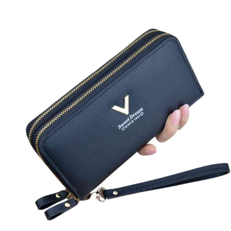 

wallets Women's wallet fashion V Ladies mobile phone bag long ladies new clutch star Double zipper hand strap Multiple color 220625