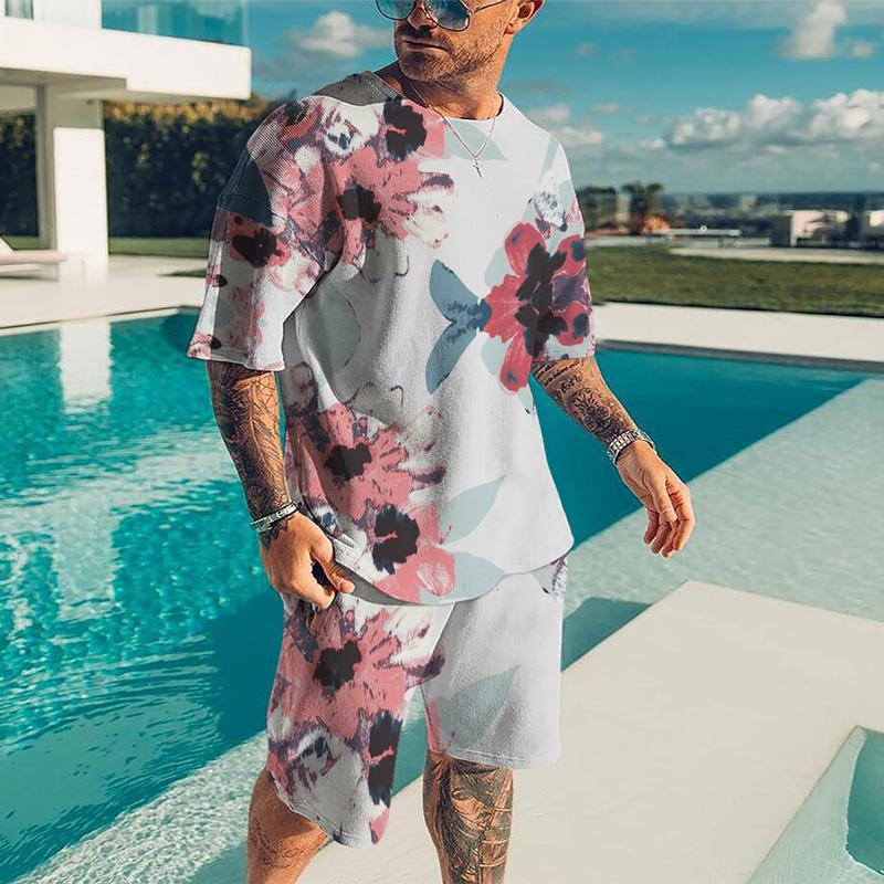

Men's Tracksuits Men's T-Shirt Beach Shorts Set Summer Sportswear Jogging Pants Fashion Casual Harajuku Top Sports 2 Piece SetMen's, Tzly2652