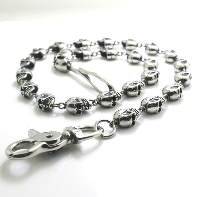 

Belts Men's 316L Stainless Steel Cool Biker Skull Jeans Chain Gift ArrivalBelts, As pic