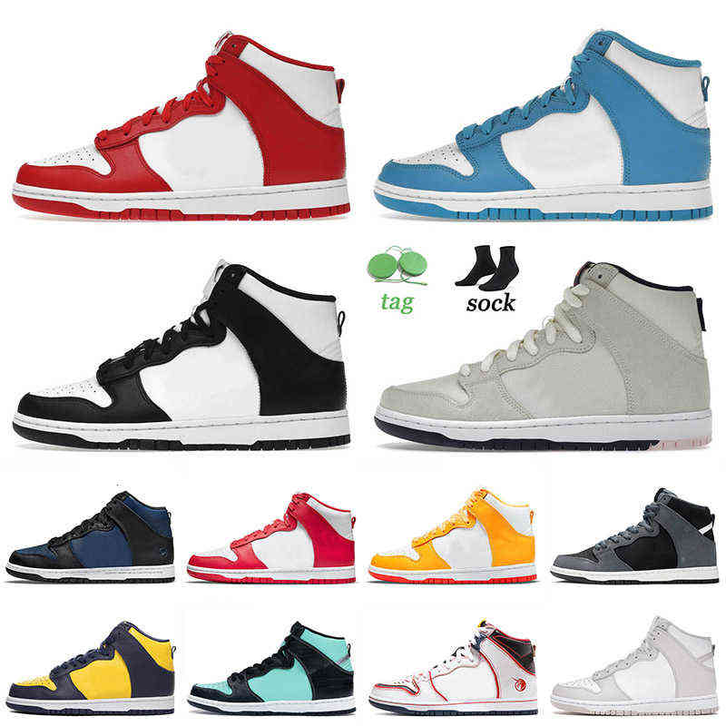 

2022 Top Quality Dunks High Running Shoes Laser Blue White Red Black Neutral Grey Midnight Navy Dark Sulfur Game Royal for Men Women, Other colours