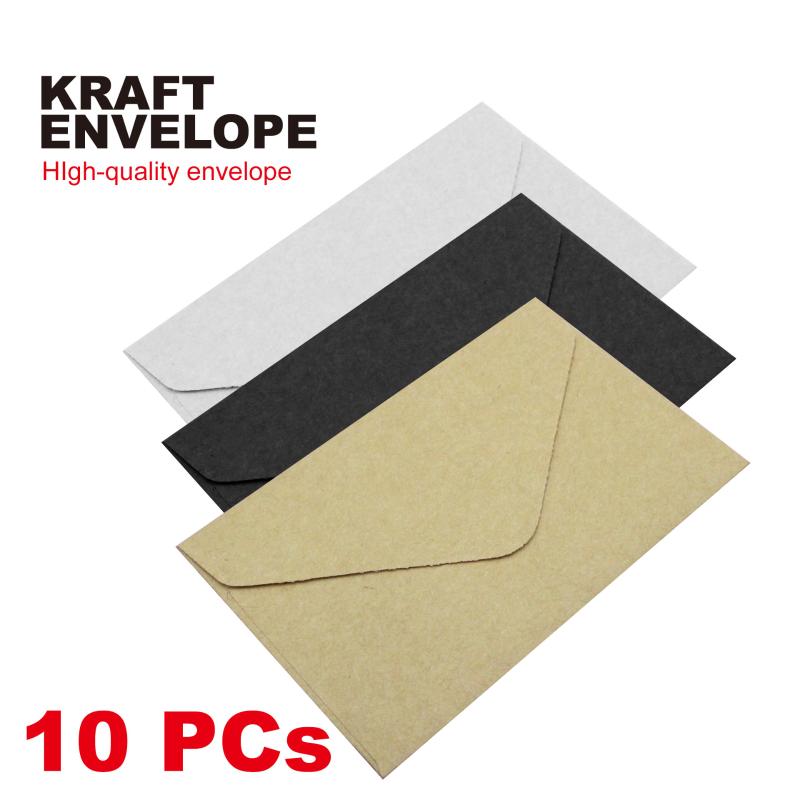 

Gift Wrap 10PC Classical White Black Kraft Blank Mini Paper Window Envelopes Wedding Invitation Envelope