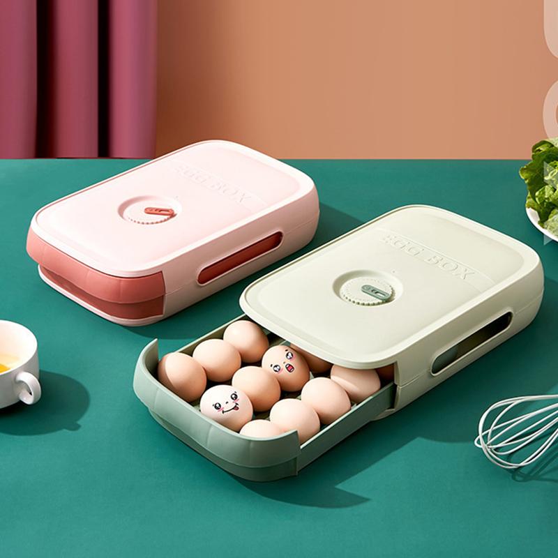 

Storage Bottles & Jars Eggs Box Drawer Type Refrigerator Fresh Keeping Dumpling Holder Household Organizer Cases For Kitchen
