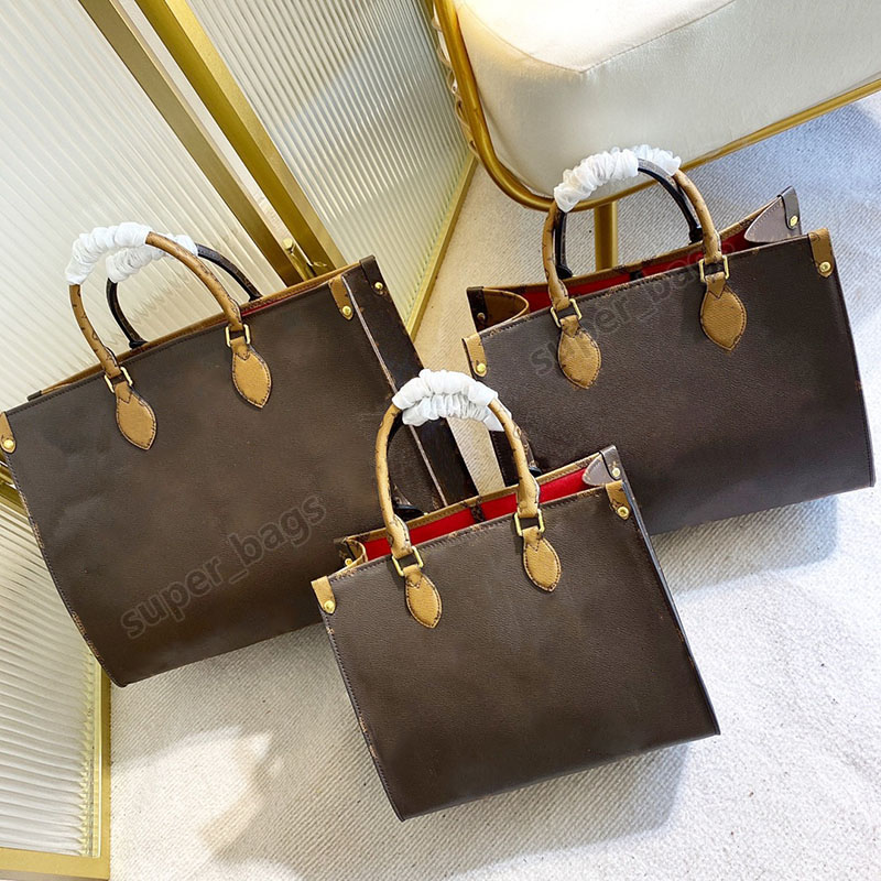 

Designer ONTHEGO bags women double sided handbags purses large capacity discoloration shopping bag luxury Lady tote 3 Size, Split