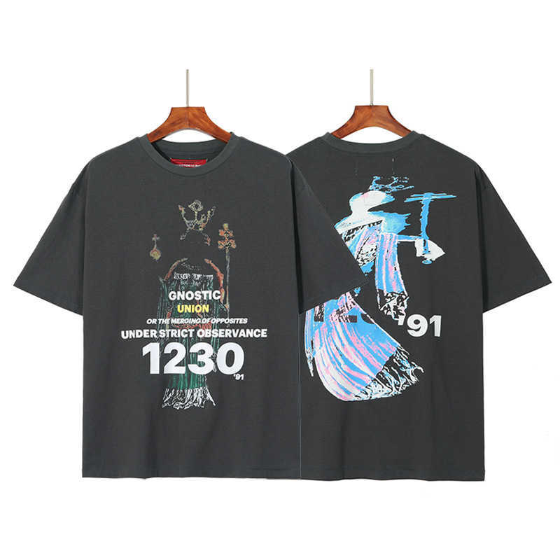 

30th 2022 rrr123 summer new anniversary joint limited religious washing used short sleeve t-shirt men's and women's fashion, Gray