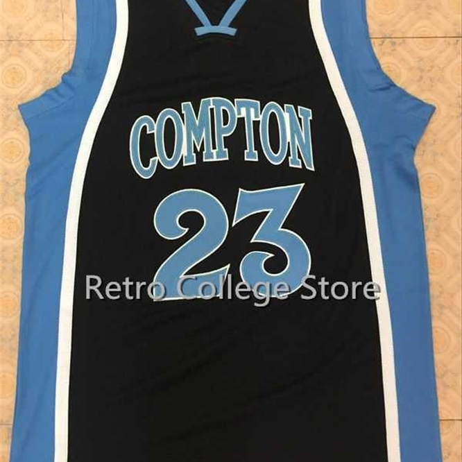 

Xflsp #23 DEMAR DEROZAN COMPTON High School Jersey Retro throwback stitched embroidery Customize any name number, Black