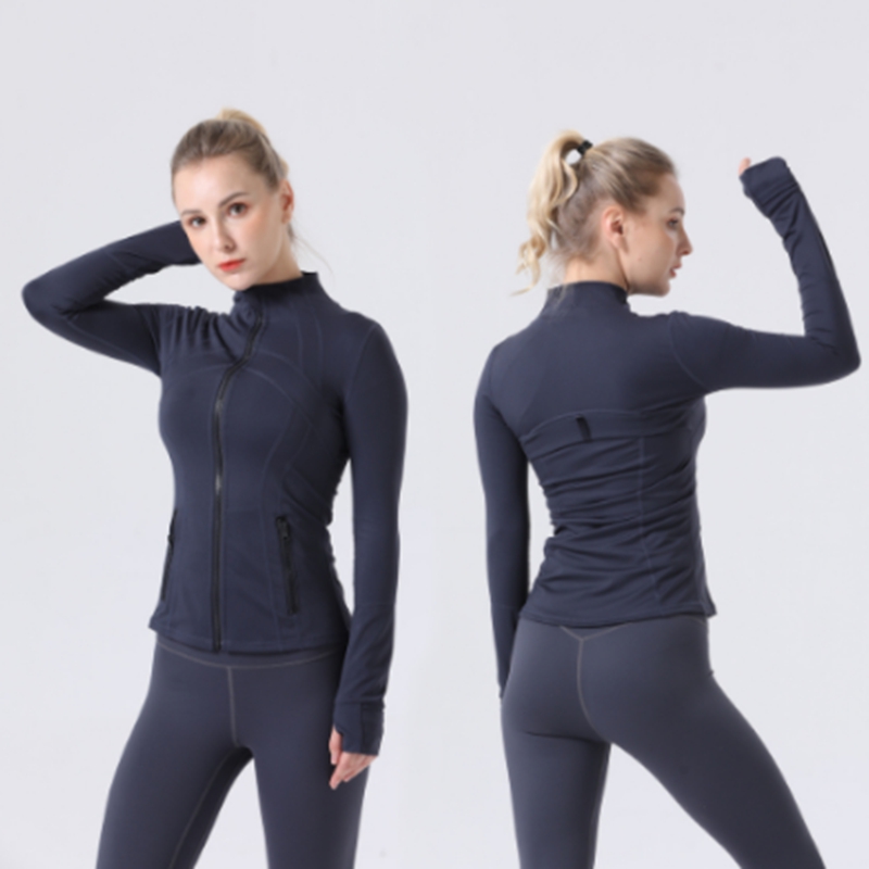 2021 Align LU-07 Women's Yoga long sleeves Jacket Solid Color Nude Sports Shaping Waist Tight Fitness Loose Jogging Sportswear Women's