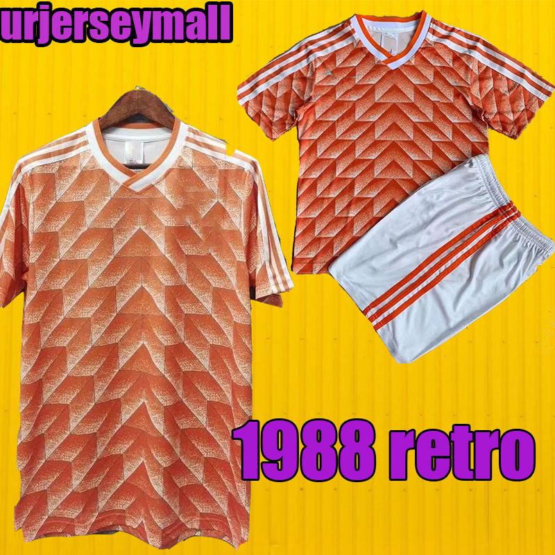 

1988 HOLLAND NETHERLANDS RETRO FOOTBALL SHIRT soccer jersey CLASSIC version men kids kit Gullit 10 van Basten 12 vintage tops tee short sleeve shirts tops summer, 1988 men