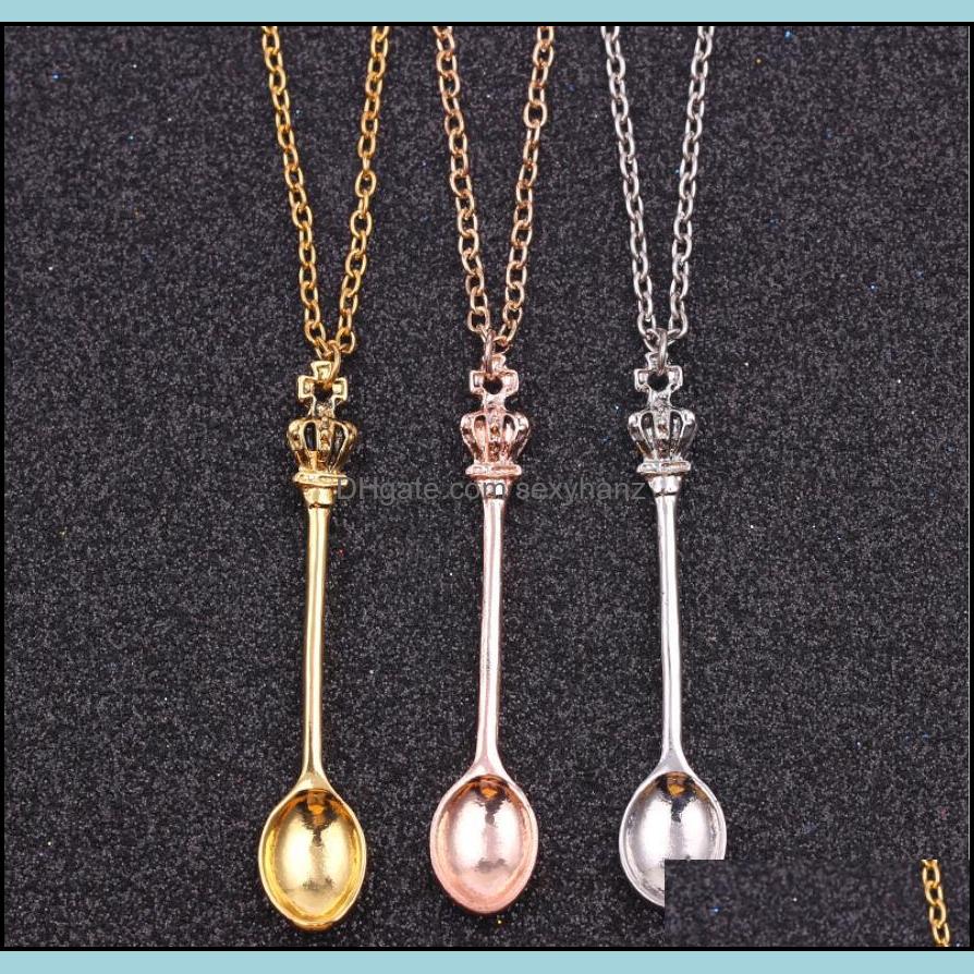 

Pendant Necklaces Pendants Jewelry New Crown Mini Teapot Royal Alice Snuff Necklace Spoon 3 Colors Drop Delivery 2021 2Wijn
