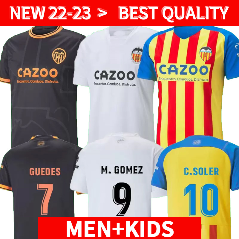 

22 23 valencia soccer jerseys GUEDES GAMEIRO camisetas de futbol RODRIGO Gaya M.Gomez men kids kit football shirts 2022 2023 Rivero C.SOLER Cheryshev home AWAY third, Black