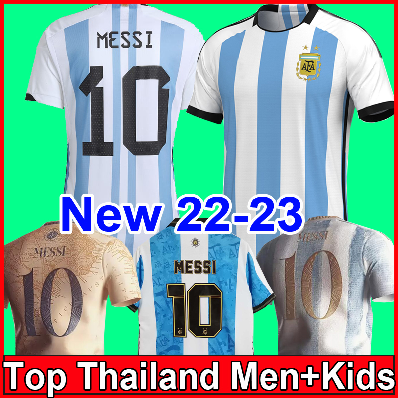 

2021 2022 2023 Argentina soccer Jersey Fans and player version World CUP DYBALA AGUERO Maradona football shirt 21 22 23 Men Kids sets uniform with socks di maria 999, Special 23 home