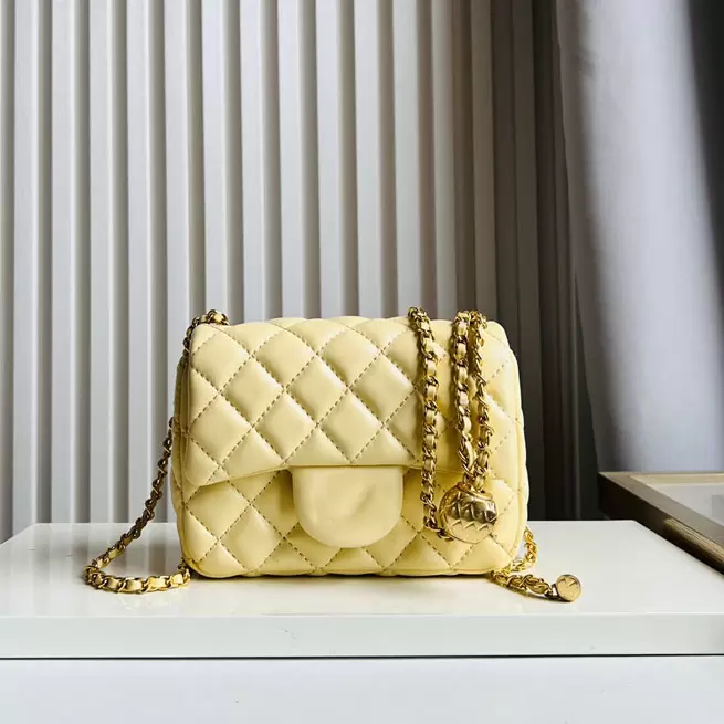 Ladies Classic Mini Flap Metal Ball Bag Square Candy Color Quilted Plaid Weave Chain Adjustable Strap Gold Hardware Crossbody Bag Luxury Designer Ha