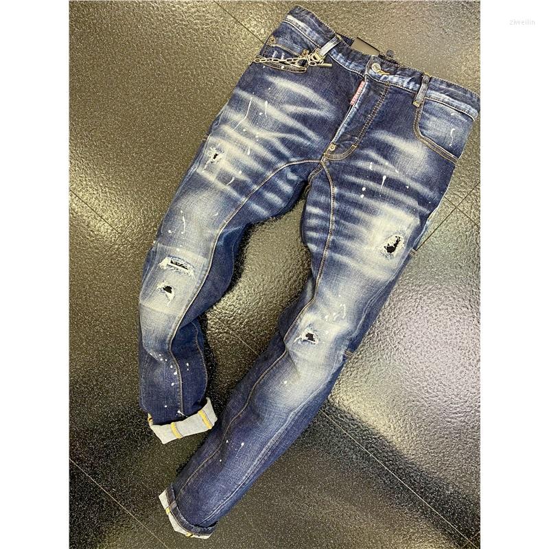 

Men's Jeans Real Physical Po Dsquard2 Men Brand Mens Slim Denim Trousers Straight Biker Pants For MenMen's, Blue