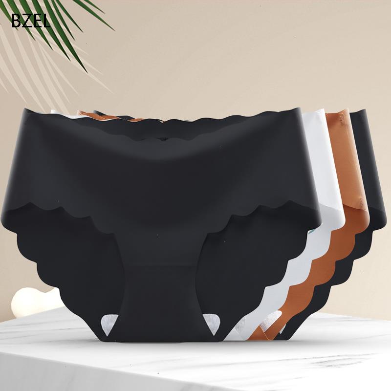 

Wavy Womens Satin Panties Silk Underwear Female Seamless Woman Briefs Panty Soft Underpants Lady Lingerie Xxl, White