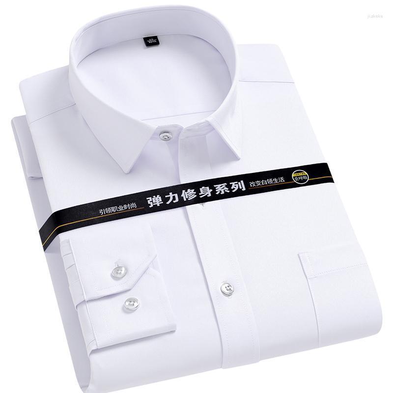 

Men's Dress Shirts Men's Strech Solid Shirt Anti-Wrinkle Long Sleeve Plain Casual Male Regular Fit Non-iron Easy Care Work Clothes ManMe, 3-808