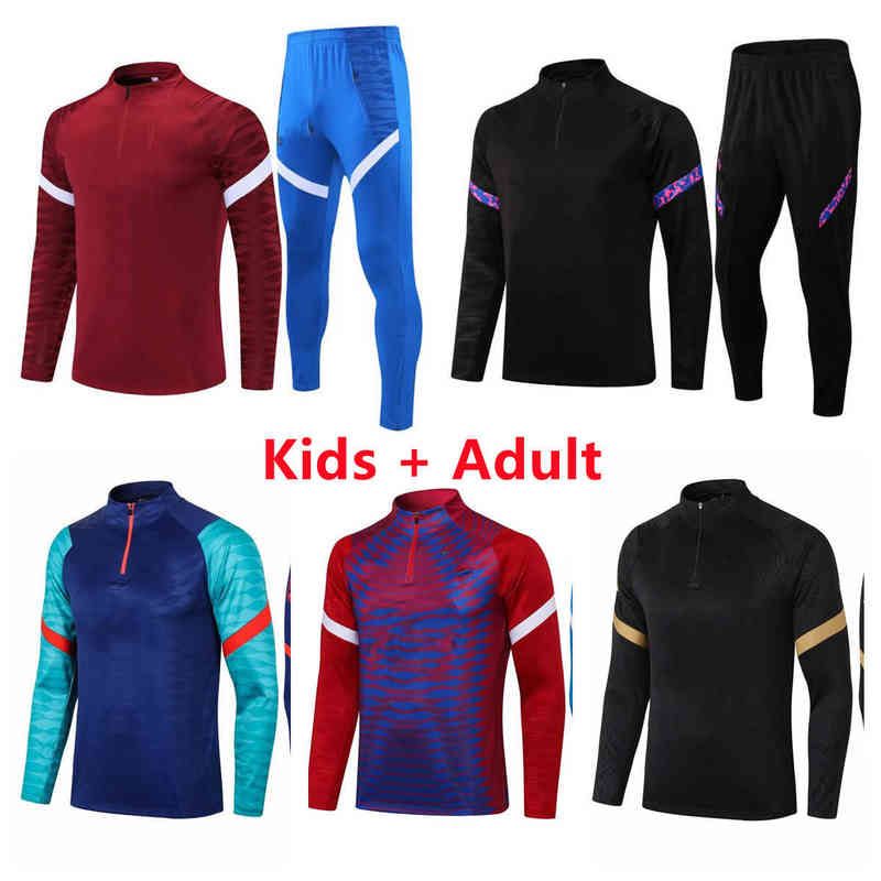 

2021-22 new Men's Kids Soccer Sports City Sweatshirts Training Tracksuit Sets 2 Piece adult Survetement Track suits jogging kits G1217, T5