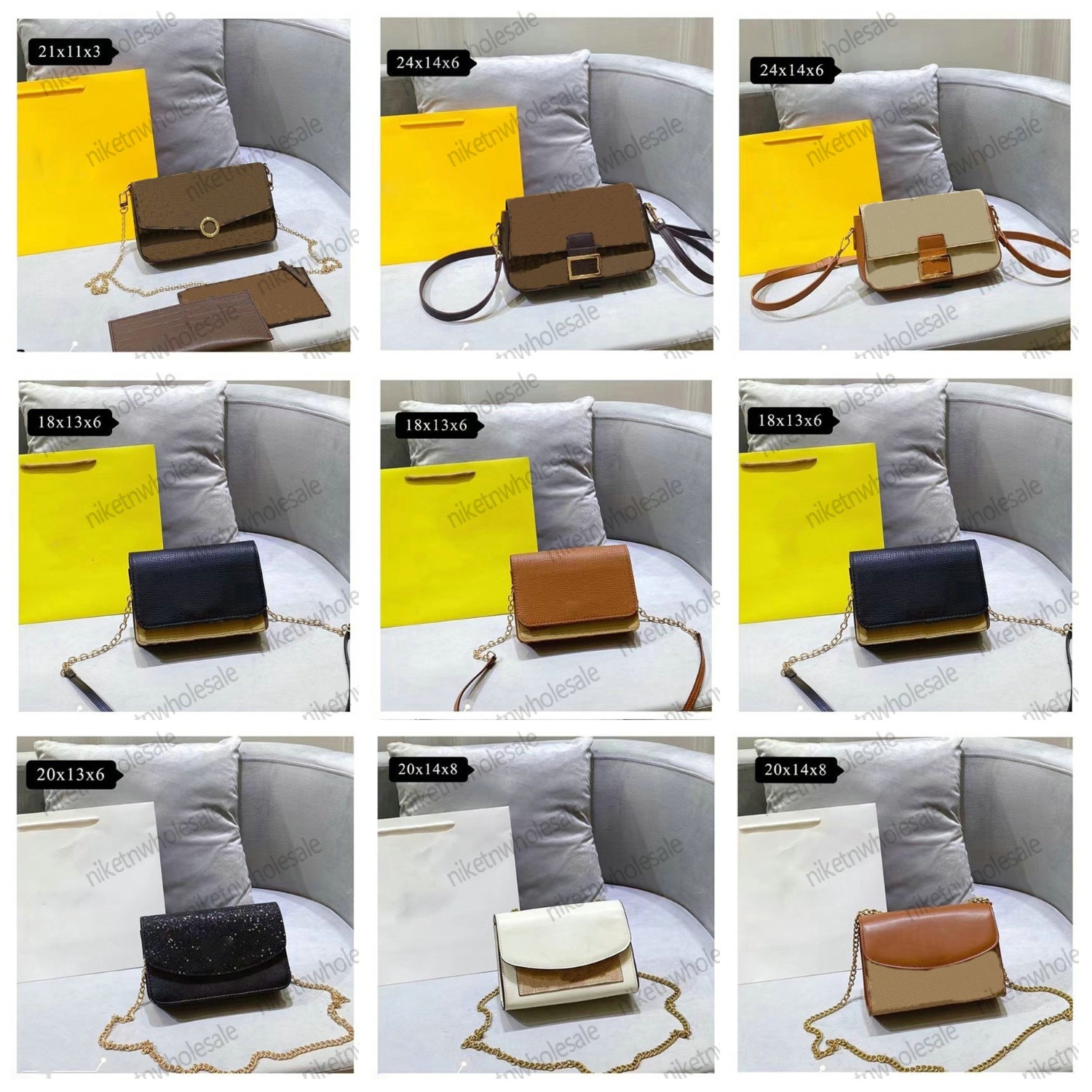 

Newest Designer Shoulder Bags Fashion Wallet luxury messenger bag women's Chain Handbag with dust bag, ##