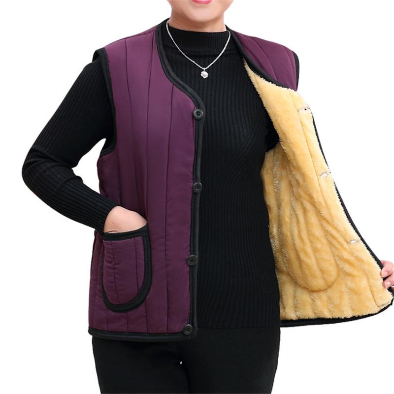 

Women's Vests Autumn Winter Women Thick Warm Vest Coats V-Neck Short Waistcoat Bottoming Cotton Female Sleeveless Windproof Mw073Women's, Green