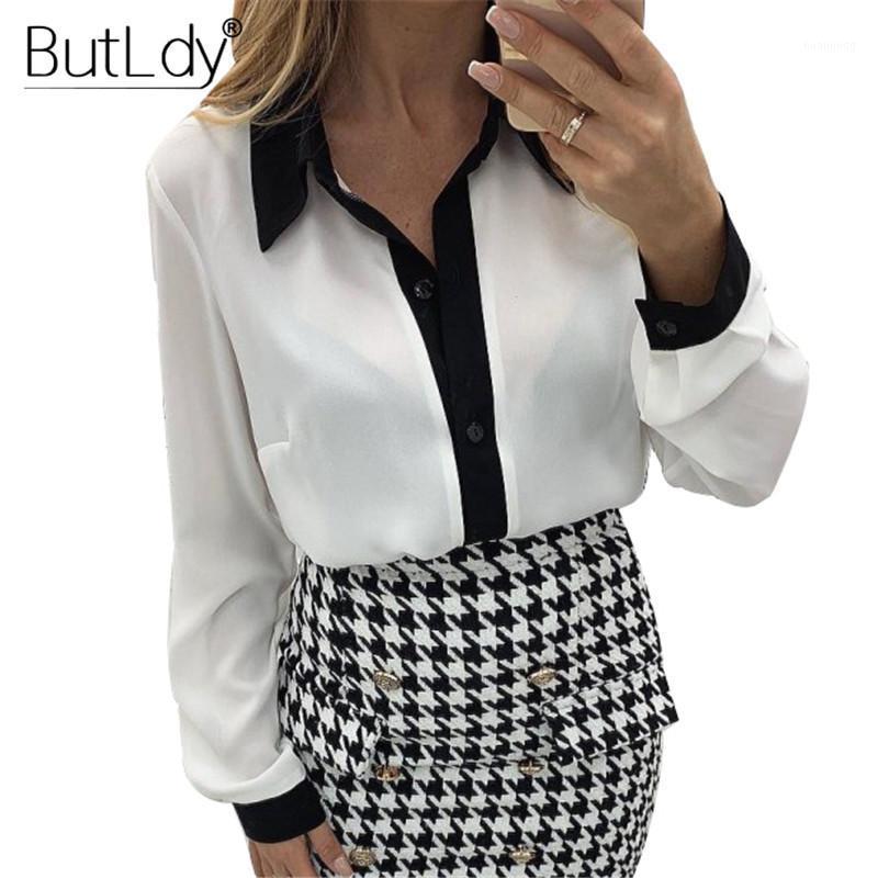 

Patchwork Blouse Women Summer 2022 Long Sleeve Shirt Turn Down Collar Office Ladies Tops Work Wear White Casual Shirts Women' Blouses, Pink